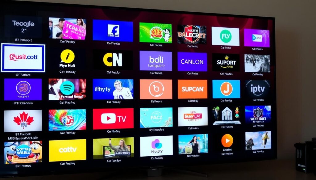An image of a Canadian TV screen showing various IPTV channels An image of a Canadian TV screen showing various IPTV channels