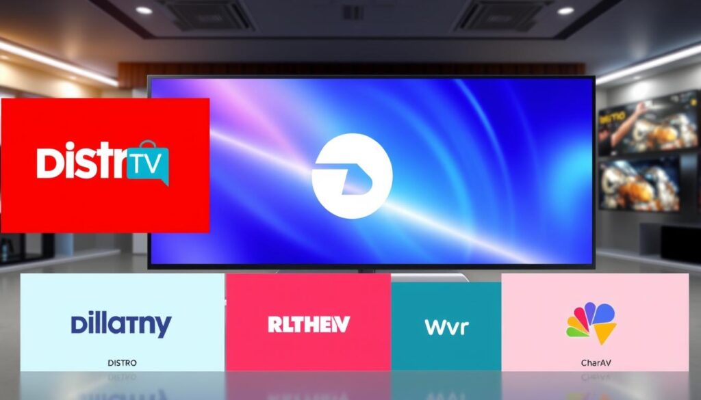 Generate an image of Distro TV's channel lineup. Generate an image of Distro TV's channel lineup.