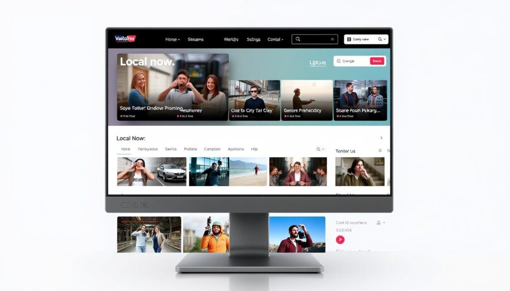 Generate an image of Local Now's streaming page. Generate an image of Local Now's streaming page.