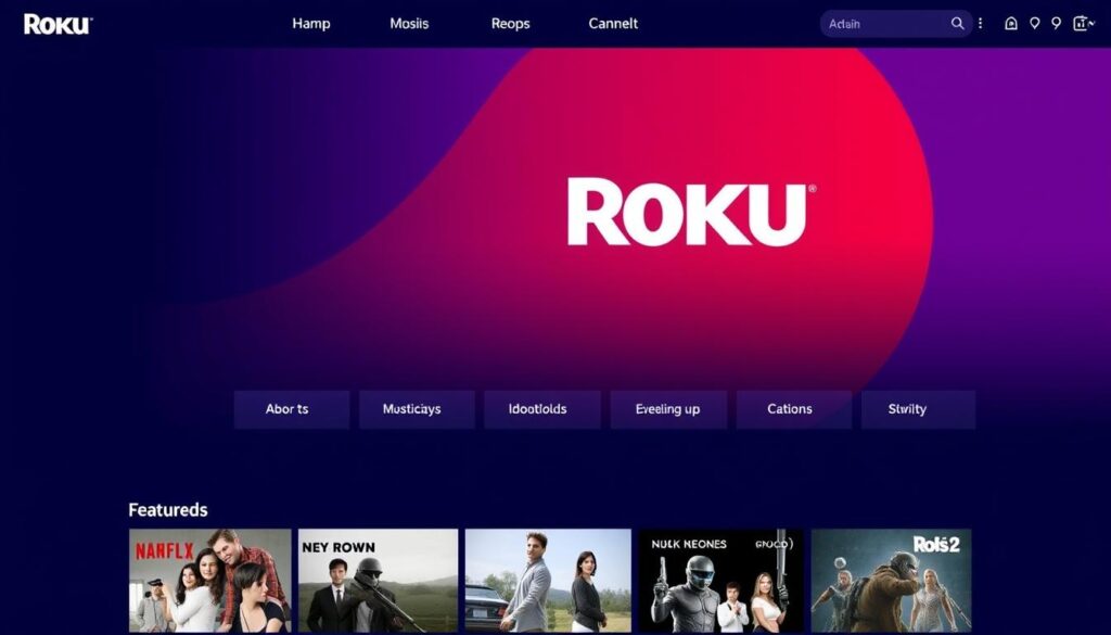 Generate an image of The Roku Channel's homepage. Generate an image of The Roku Channel's homepage.
