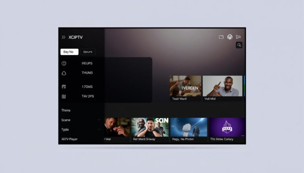 Generate an image of XCIPTV Player's minimalist interface, highlighting its built-in EPG support. Generate an image of XCIPTV Player's minimalist interface, highlighting its built-in EPG support.