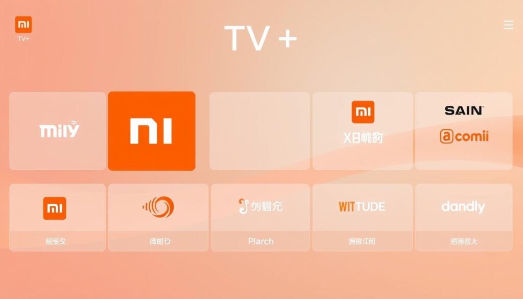 Generate an image of Xiaomi TV+'s channel lineup. Generate an image of Xiaomi TV+'s channel lineup.