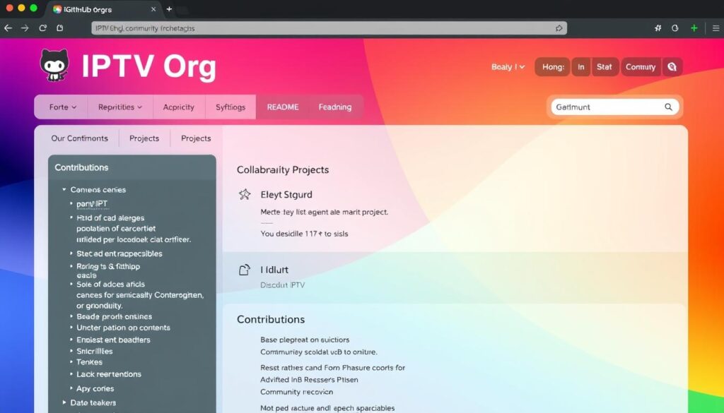 Generate an image of a GitHub page showing IPTV Org's repository. Generate an image of a GitHub page showing IPTV Org's repository.