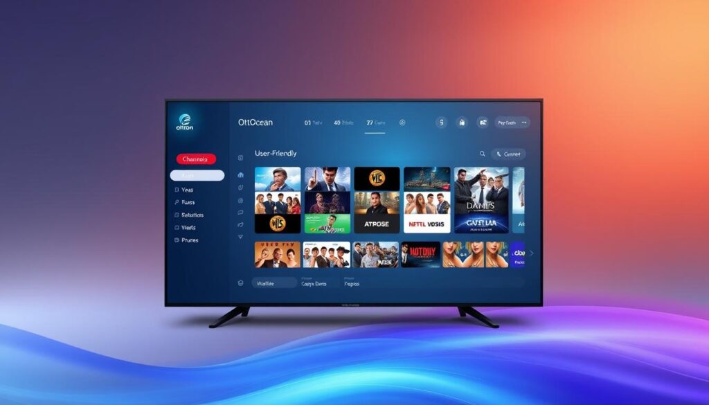 Generate an image of the OTTOcean IPTV service's dashboard, highlighting its features. Generate an image of the OTTOcean IPTV service's dashboard, highlighting its features.