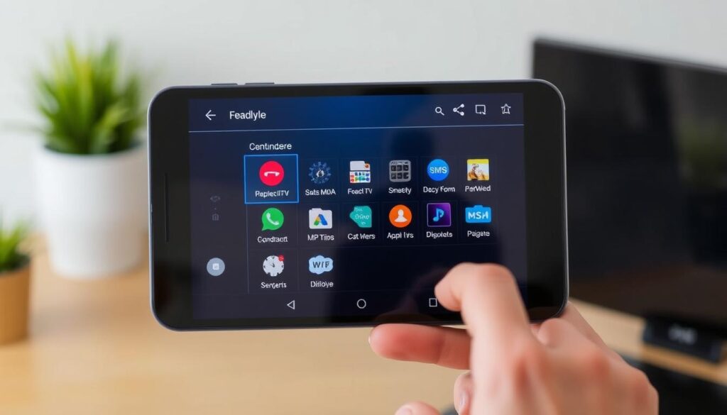 Generate an image of the Smart IPTV Xtream Player interface on an Android device, showcasing its user-friendly features. Generate an image of the Smart IPTV Xtream Player interface on an Android device, showcasing its user-friendly features.