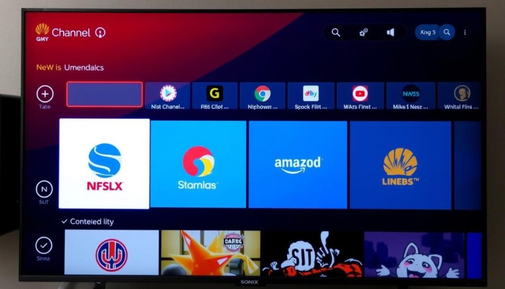 Generate an image of the Sonix IPTV interface showcasing its channel lineup. Generate an image of the Sonix IPTV interface showcasing its channel lineup.