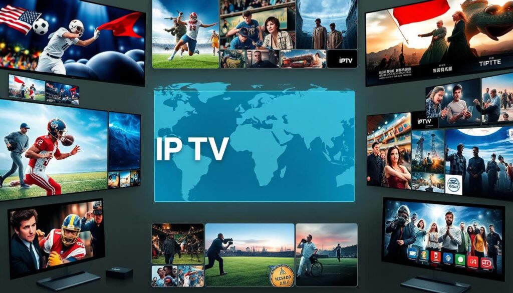 Generate an image representing IPTV Geeks' global content offerings. Generate an image representing IPTV Geeks' global content offerings.