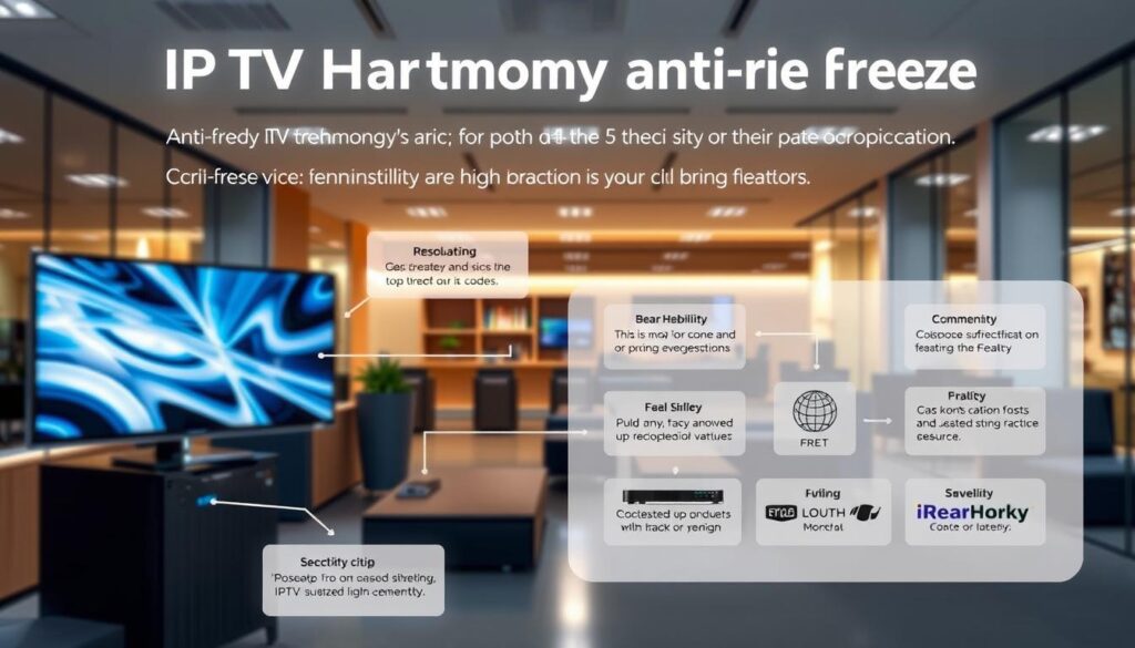 Generate an image representing IPTV Harmony's anti-freeze technology in action.