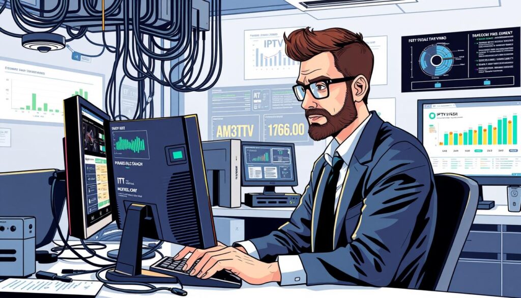 Generate an image representing IPTV Nova troubleshooting