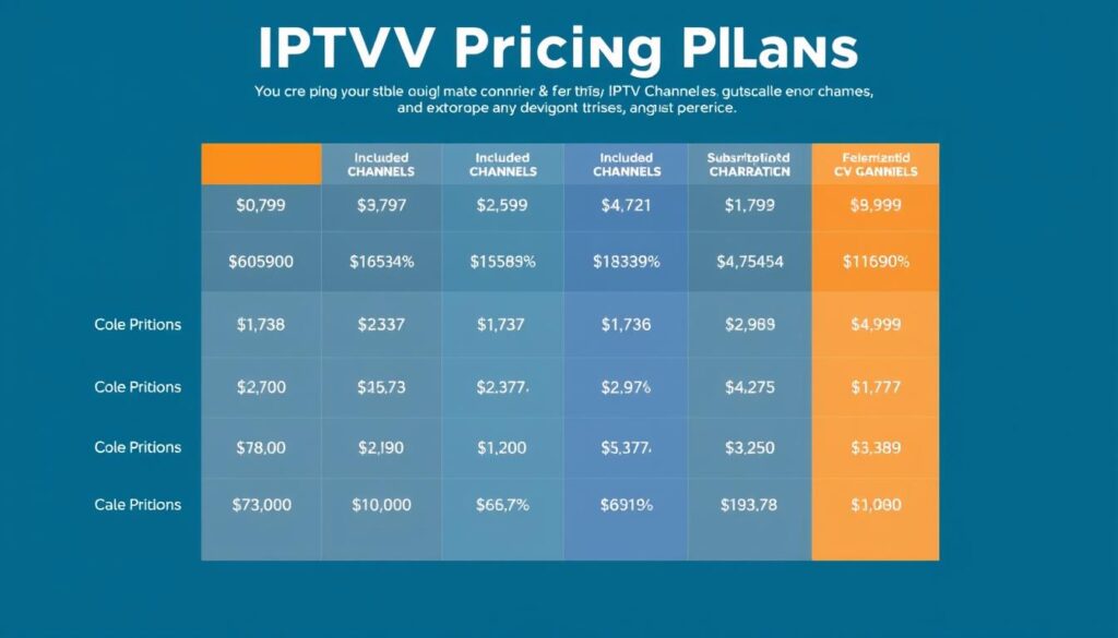 Generate an image representing IPTV pricing comparison
