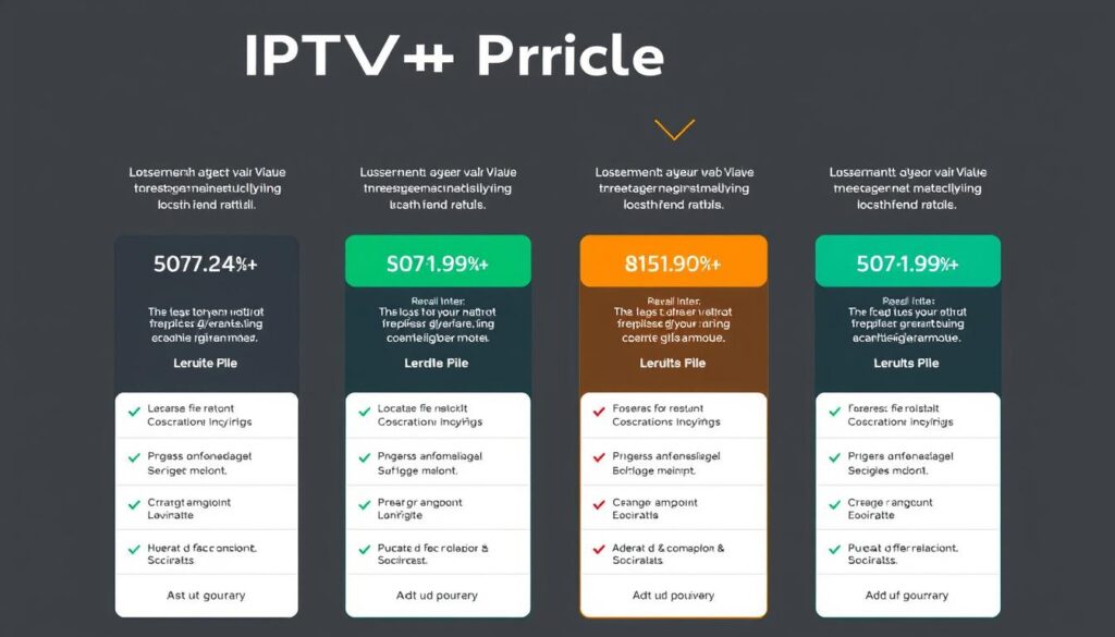 Generate an image representing IPTV+ pricing options