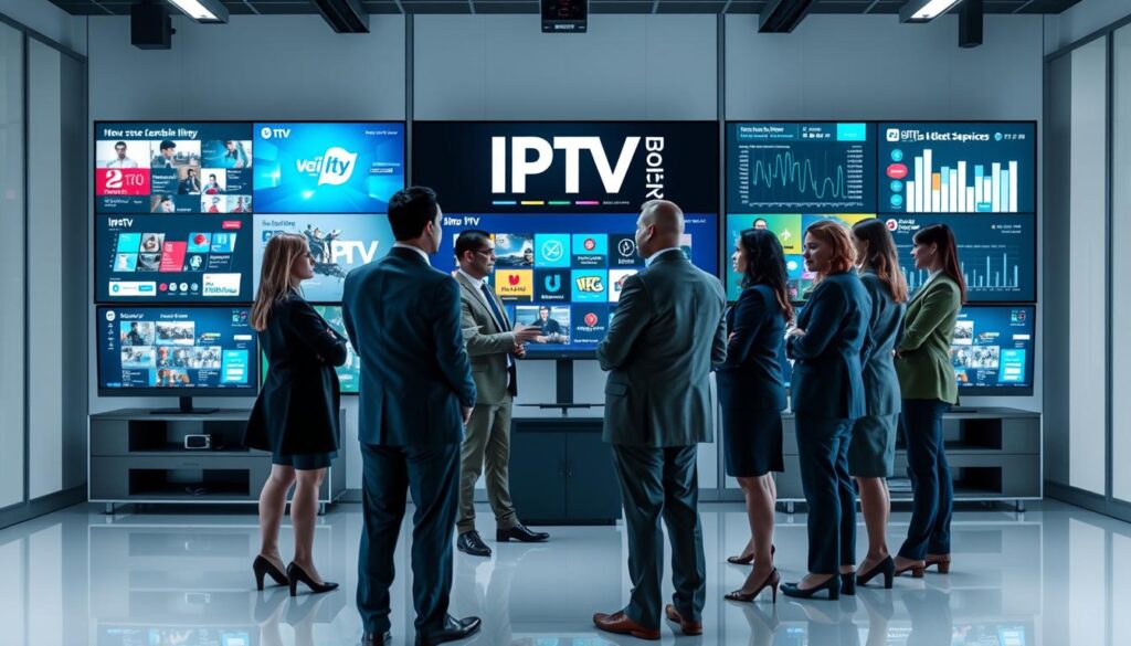 Generate an image representing IPTV streaming services