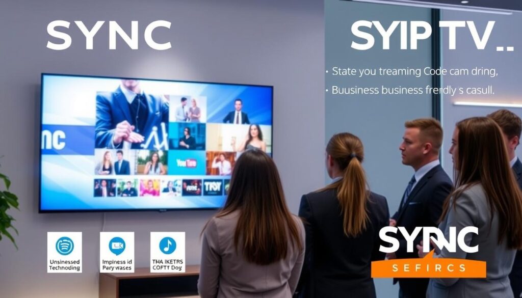 Generate an image representing SYNC IPTV
