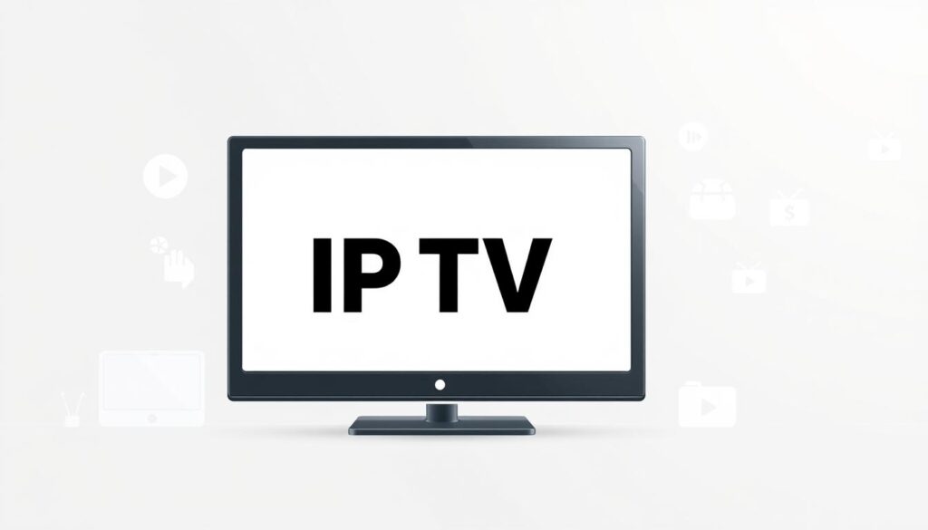 Generate an image representing a budget-friendly IPTV service with a price tag.