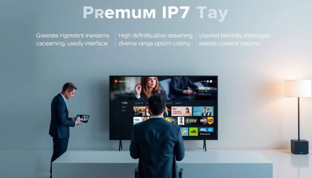 Generate an image representing premium IPTV features