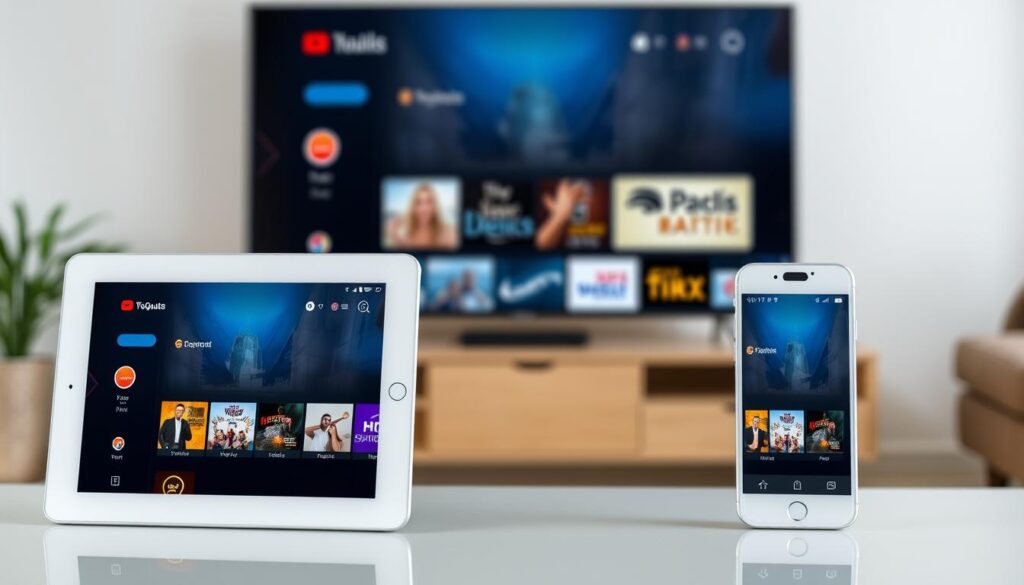 Image of IPTV Service interface on various devices