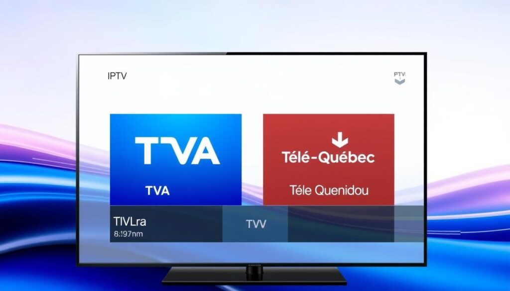 Image of IPTV service showing TVA and Télé-Québec channels