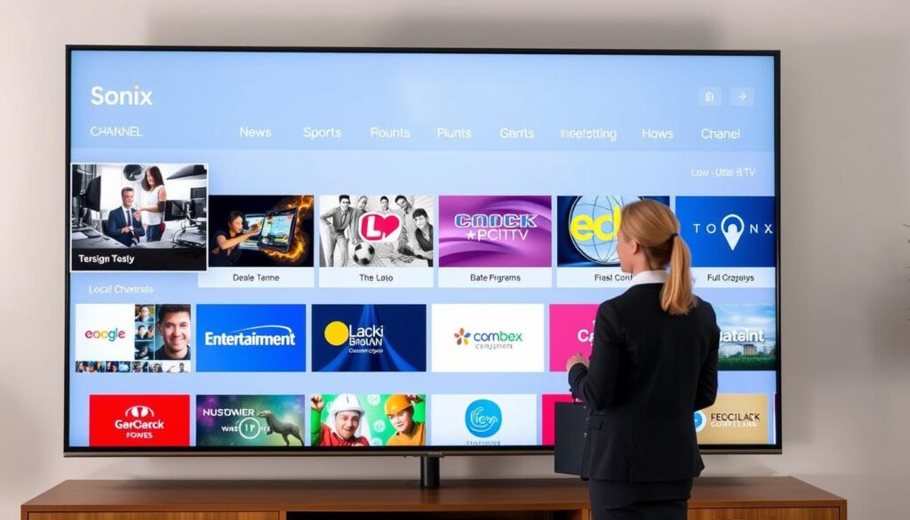 Image of Sonix IPTV interface showing Toronto-area channels