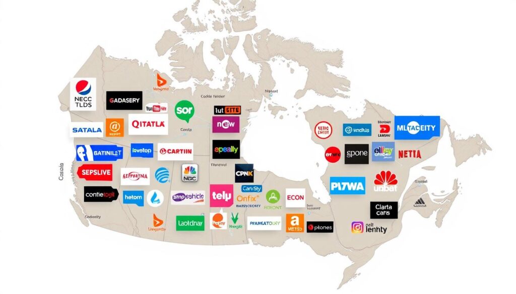 Image of a map of Canada with various Canadian channel logos overlaid.