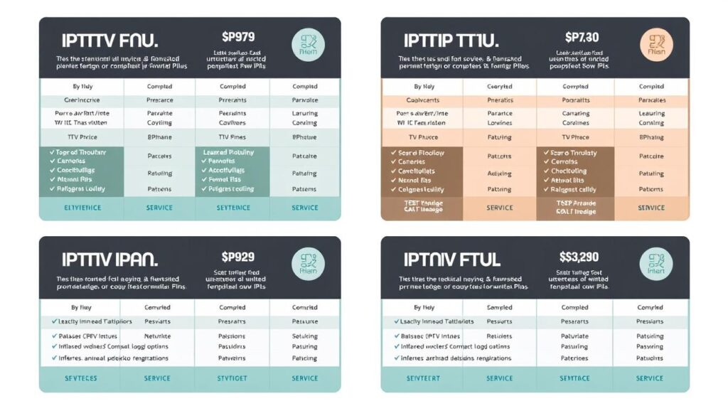 Image of various IPTV plans with different pricing Image of various IPTV plans with different pricing