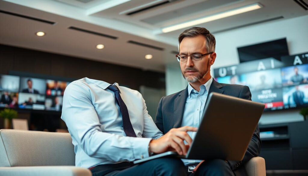 An image of a person comparing different IPTV services on a laptop