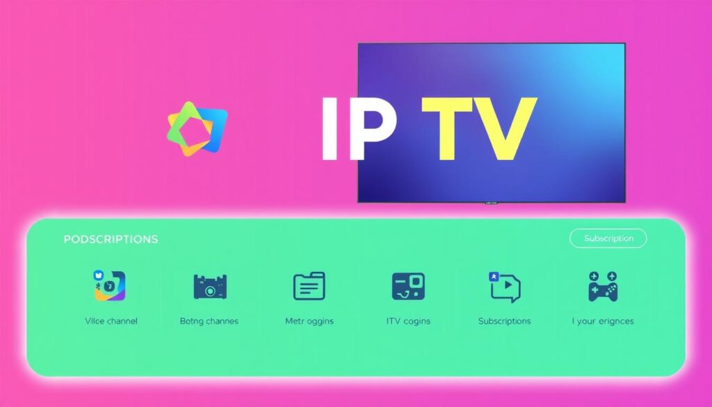 Generate an image of IPTV Subscription.club's logo and main interface