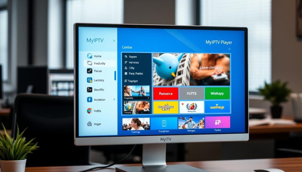 Generate an image of MyIPTV Player interface on a Windows PC