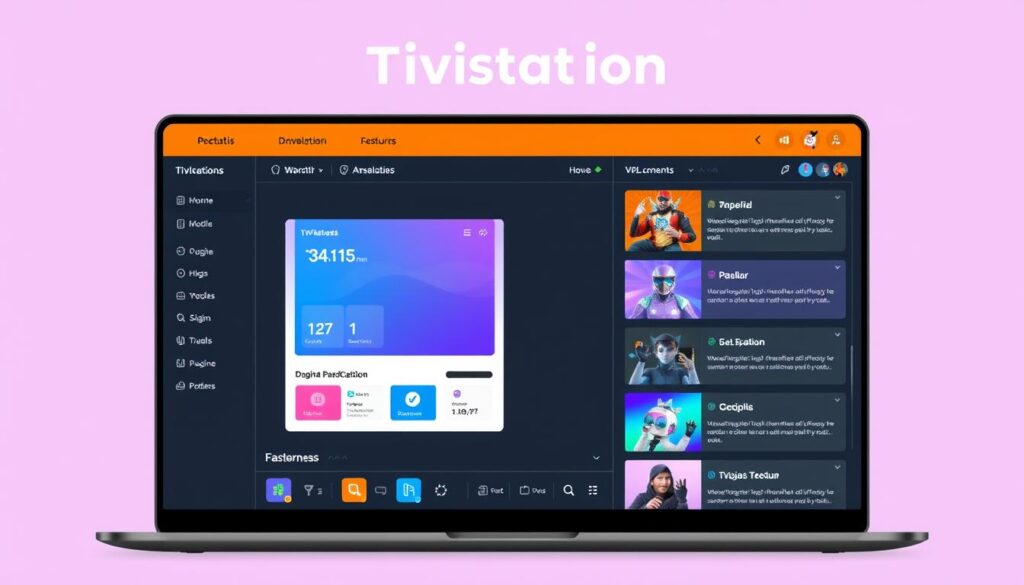 Generate an image of TiVistation's user interface