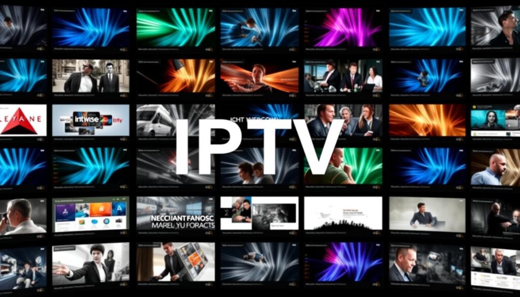 Generate an image of a collage featuring different web-based IPTV players. Generate an image of a collage featuring different web-based IPTV players.