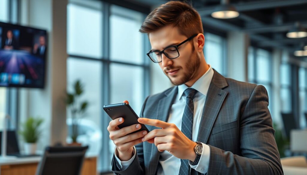 Generate an image of a person downloading the IPTV Pro Player app on their device.