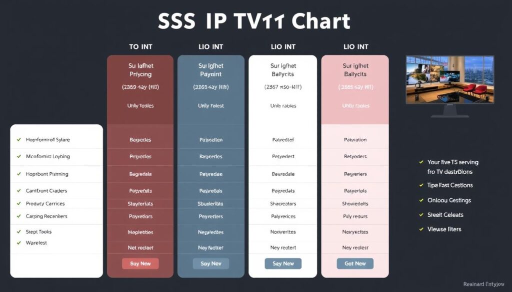 Generate an image of a pricing chart for SS IPTV services