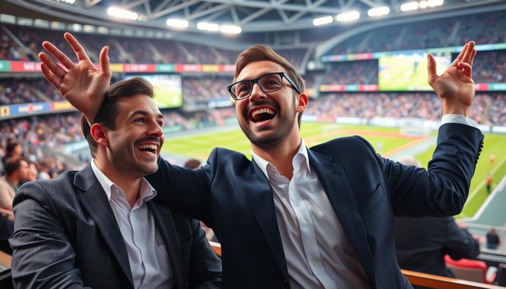 Generate an image of a sports fan watching a live match on IPTV Generate an image of a sports fan watching a live match on IPTV