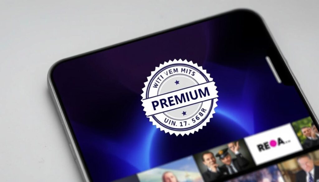 Generate an image of the IPTV Player Pro app with a "premium" badge Generate an image of the IPTV Player Pro app with a "premium" badge