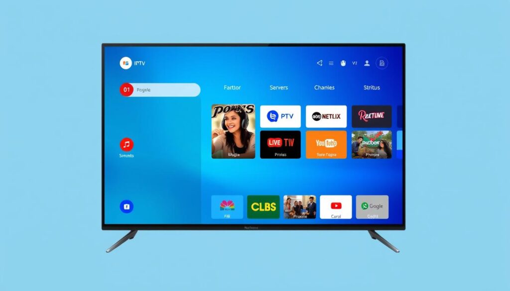 Generate an image of the IPTV Smarters app interface