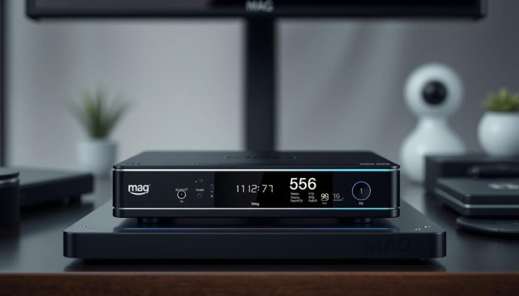 Generate an image of the MAG 256 IPTV box Generate an image of the MAG 256 IPTV box