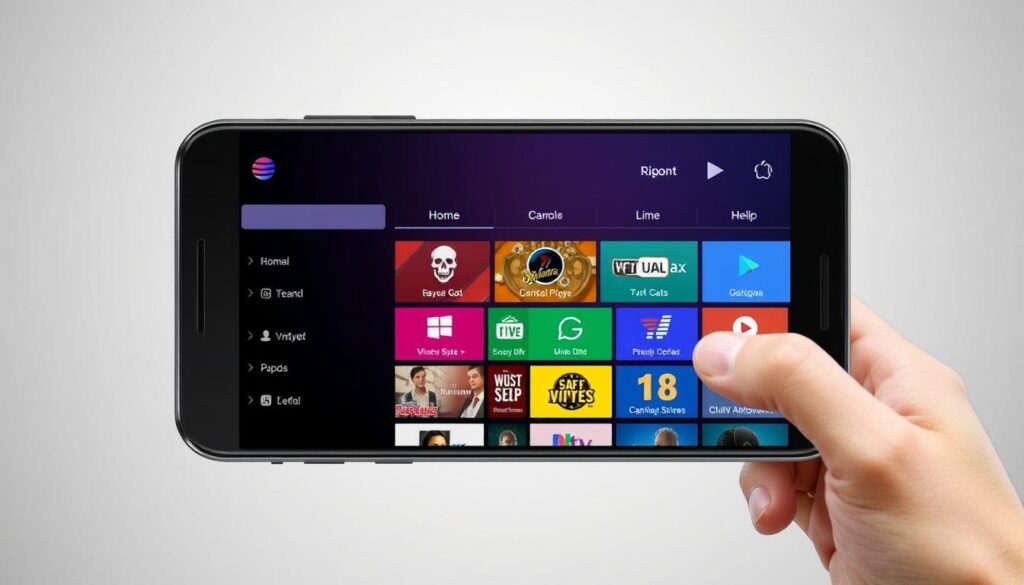 Generate an image of the Perfect Player IPTV app interface on an Android device. Generate an image of the Perfect Player IPTV app interface on an Android device.