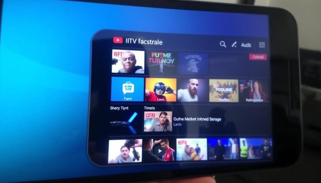 Generate an image of the TiviMate IPTV Player interface on an Android device Generate an image of the TiviMate IPTV Player interface on an Android device