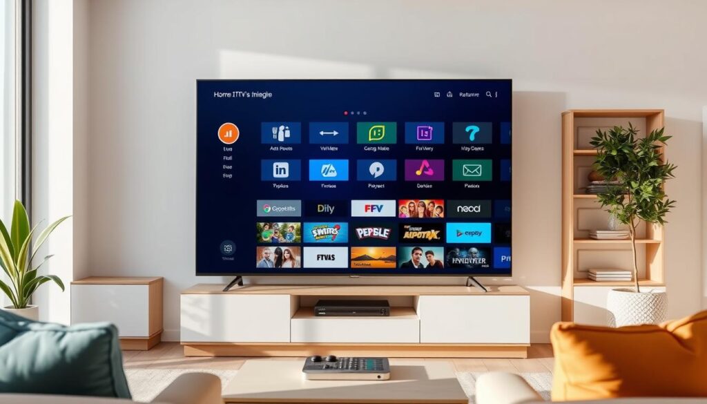 Generate an image of the TiviMate premium IPTV player interface on an Android TV.