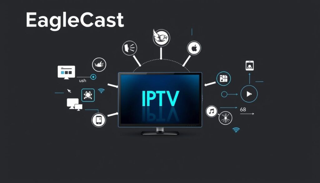 Generate an image representing EagleCast TV's IPTV service.