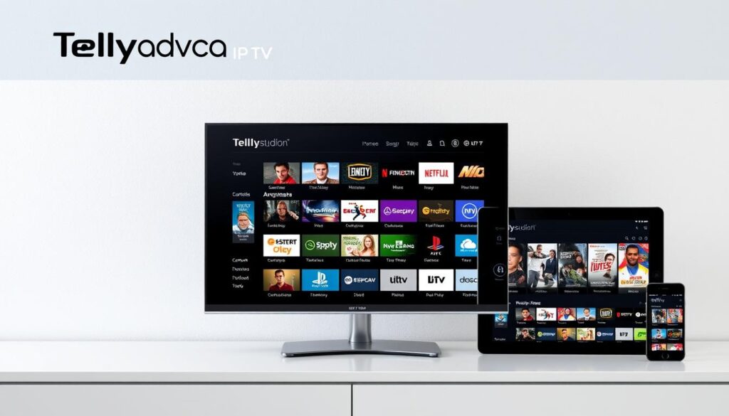 Generate an image representing Tellystudio's IPTV subscription service.