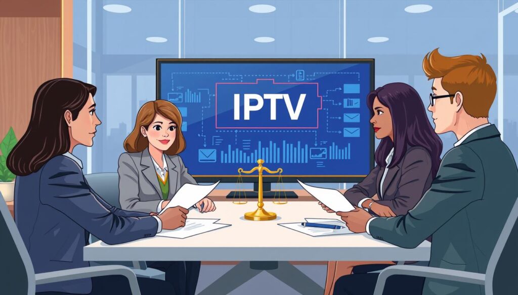 Generate an image representing the concept of IPTV legality