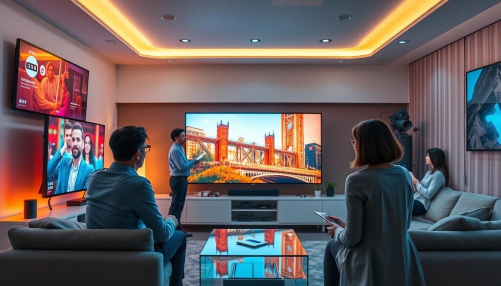 Generate an image representing the future of IPTV technology