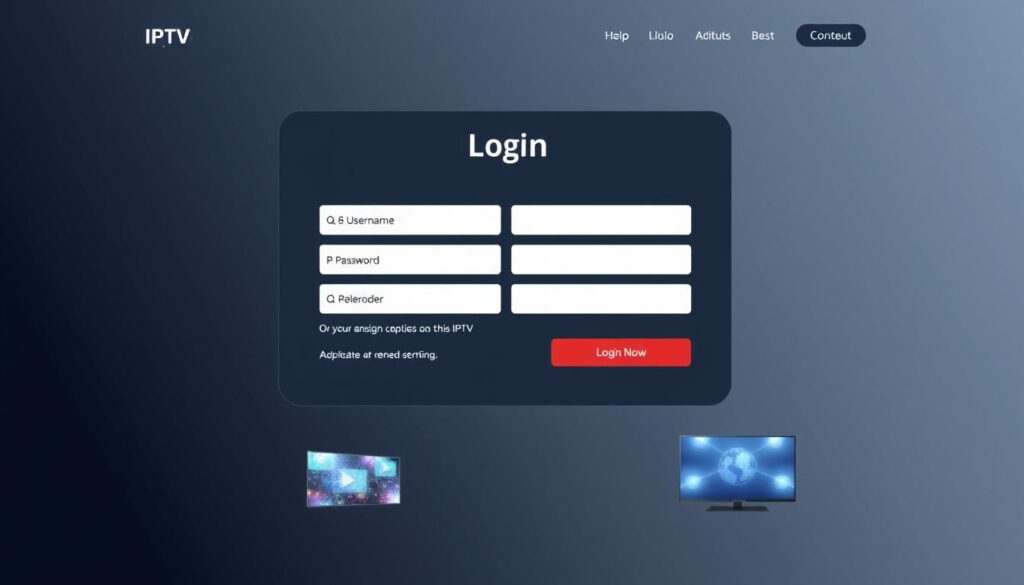 IPTV provider website login page