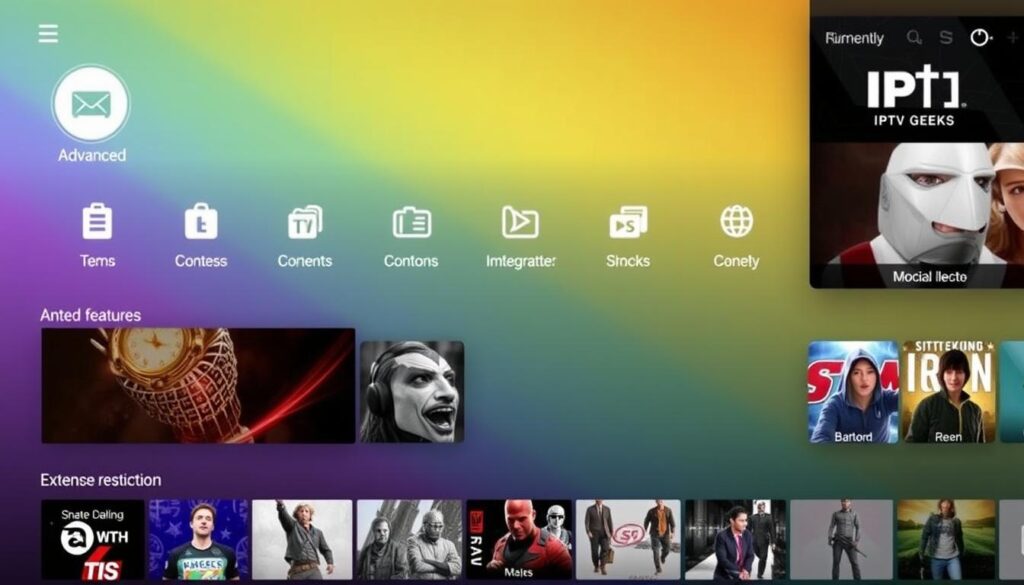 Image of IPTV Geeks interface showcasing advanced features and extensive content library