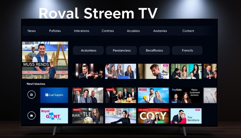 Image of Royal Stream TV interface showing French-language content