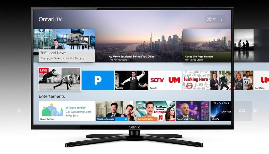 Image of Sonix IPTV interface showing Ontario-specific content