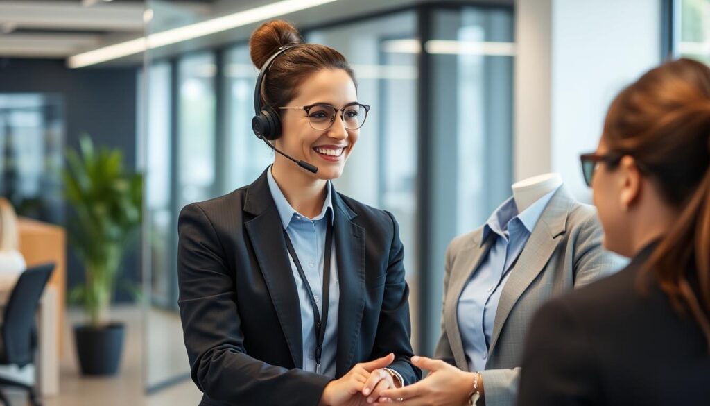 Image of a support team member assisting a customer