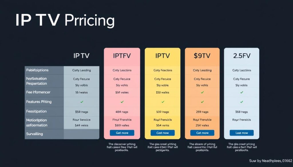 Image of various IPTV pricing plans comparison